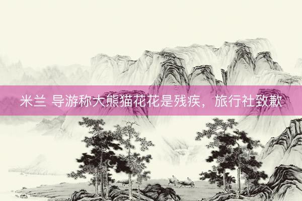 米兰 导游称大熊猫花花是残疾，旅行社致歉